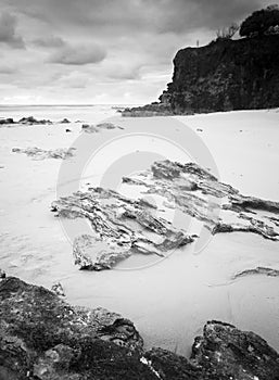 Deadmans Beach Stradbroke Island Black and White photo