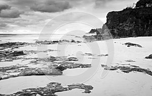 Deadmans Beach Stradbroke Island Black and White photo