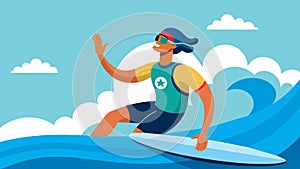 A deaf athlete competing in an adaptive surf competition communicating with their team through sign language as they