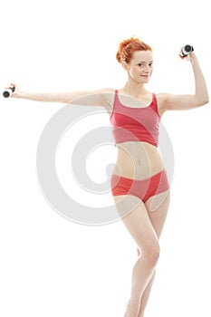 Deaf girl exercising