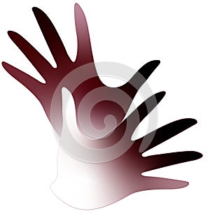 Deaf hand gesture language symbol. Two vector arms icon design