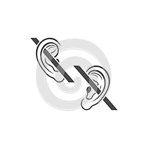 Deaf illustration, disable icon