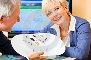 Deaf people taking a hearing test photo