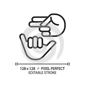 Deaf sign language linear icon