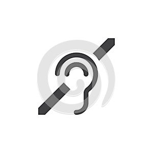 Deafness symbol. hearing impairment line icon, outline lo