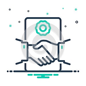 Mix icon for Deal Agreement, handshake and partnership