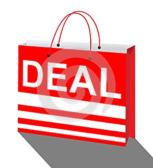 Deal Bag Showing Bargains Discounts 3d Illustration