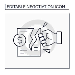 Deal breaker line icon