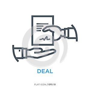 Deal line flat icon