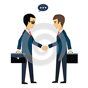 Deal, two businessmen shaking hands