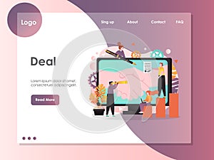Deal vector website landing page design template