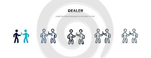 Dealer icon in different style vector illustration. two colored and black dealer vector icons designed in filled, outline, line