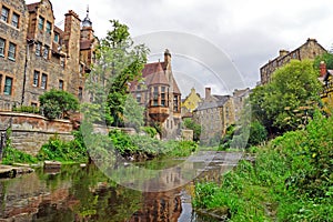 Dean Village along the river Water of Leith in Edinburgh, SCOTLAND.