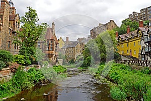 Dean Village along the river Water of Leith in Edinburgh, SCOTLAND.