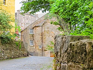 Dean Village, medieval village in Edinburgh city and tourist attraction. Edinburgh, Scotland, UK