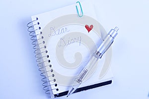 Dear Diary with pen
