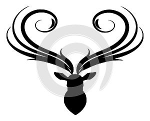 Abstract deer head silhouette