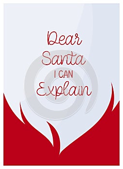 Dear Santa I can explain. Hand lettering red gift card.