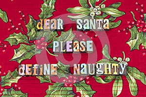 Dear santa please define naughty Christmas photo