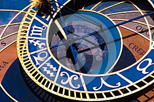 Deatail of the Prague Astronomical Clock`s Dial photo