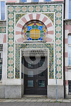 Entrance of Yenidze an oriental looking building in Dresden photo