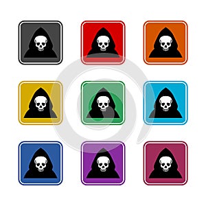 Death color icon set isolated on white background
