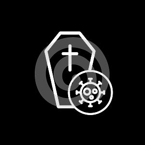 Death from covid19 line icon, vector illustration