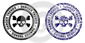 Death Danger Trends Stamp with Grunge Effect