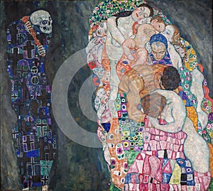 Death and life painting by Gustav Klimt