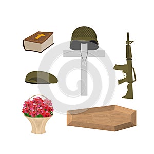 Death of a military veteran. Soldier funeral Accessories