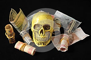 Death and Money Concept Skull