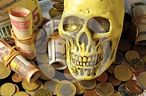 Death and Money Concept Skull