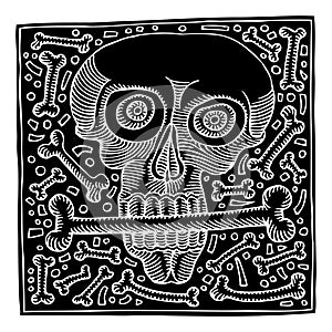 Death original woodcut