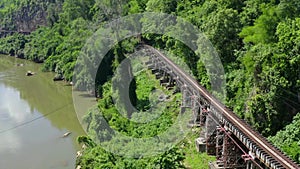 Death Railway bridge, Siam Burma Railway, in Kanchanaburi, Thailand