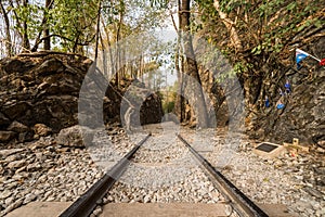 Death Railway, Old railway at Hellfire pass, Kanchanaburi photo