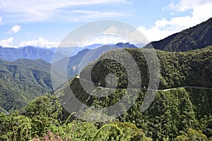 Death road, Camino de la Muerte, Yungas North Road between La Paz and Coroico, Bolivia photo