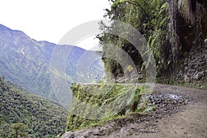 Death road, Camino de la Muerte, Yungas North Road between La Paz and Coroico, Bolivia photo