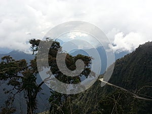 The Death Road in Yungas, Bolivia, South America.