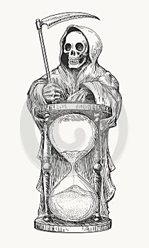 Death with Scythe and Hourglass photo