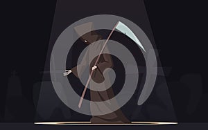 Death With Scythe Symbol Cartoon Image