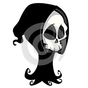 Death skeleton character suitable for Halloween, logo, religion and tattoo design.