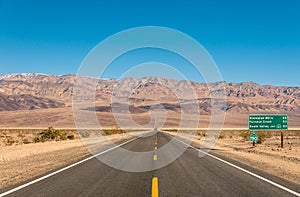 Death Valley, California - Empty infinite Road in the Desert