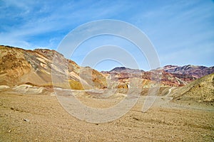 Death Valley desert landscape with colorful mountains