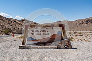 Death Valley - Entrance sign to Death Valley National Park, California, USA, United States of America