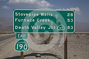 Death Valley Road Sign