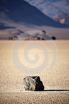 Death Valley rock on lake bed