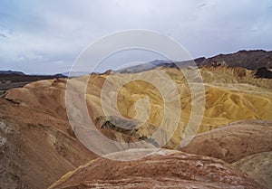 Death Valley - Scenic view of Badlands of Zabriskie Point, Furnace creek, Death Valley National Park, California, USA