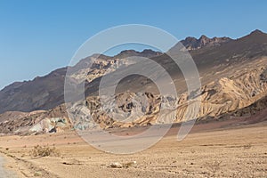 Death valley - Scenic view of colorful geology of multi hued Amargosa Chaos rock formations near Furnace Creek, California, USA.