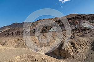 Death valley - Scenic view of colorful geology of multi hued Amargosa Chaos rock formations near Furnace Creek, California, USA.