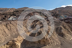 Death valley - Scenic view of colorful geology of multi hued Amargosa Chaos rock formations near Furnace Creek, California, USA.